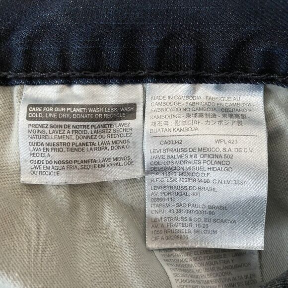 LEVIS 505 Women’s Jean Shorts 34 Fraying Denim Cuffed‎ Indigo Blue Dark Wash - Picture 10 of 12